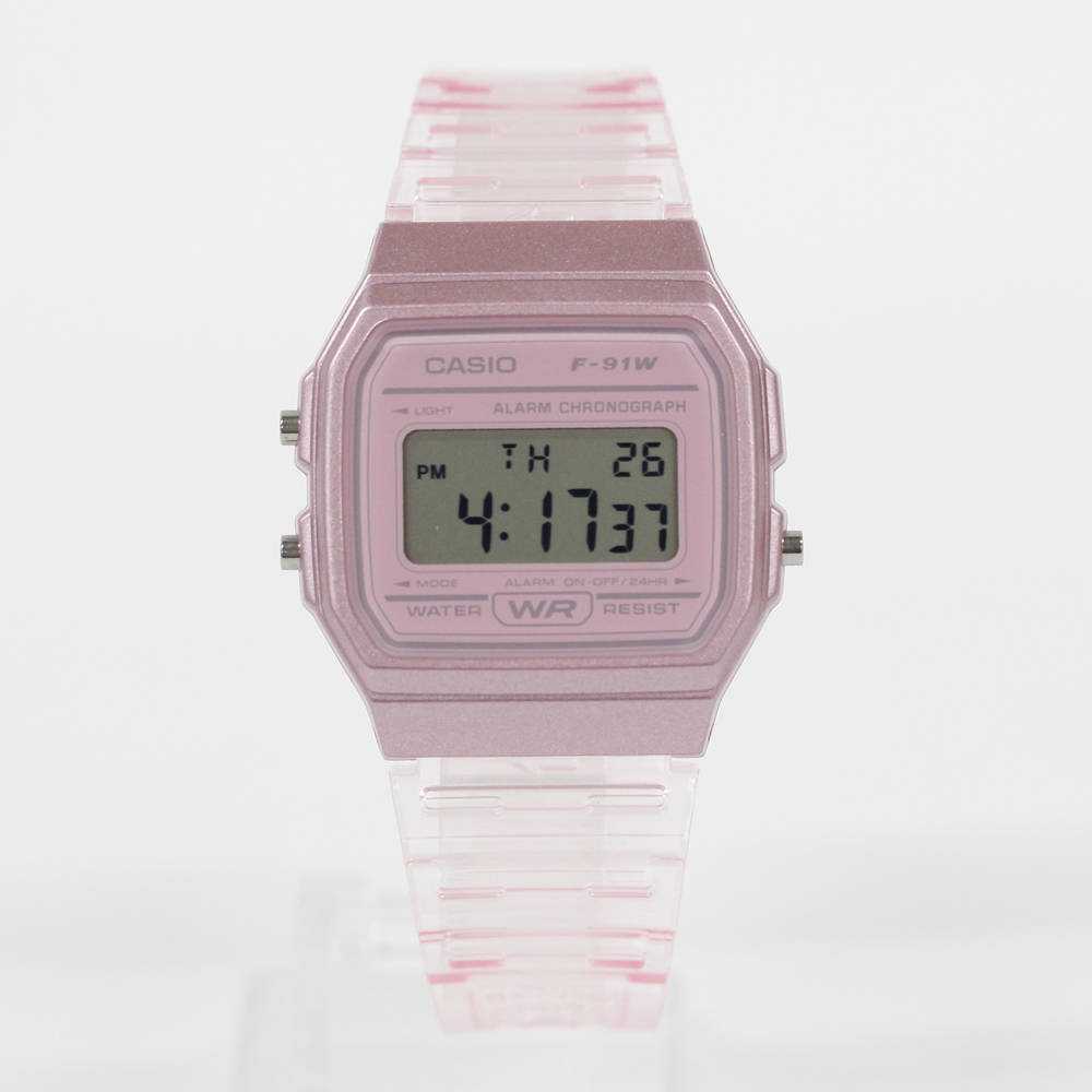 【Casio】 F-91WS-4 Pink CASIO Waterproof Sports Pink Digital F-91WS-4
